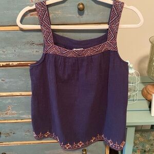 Knox Rose sz Med lined navy blue sleeveless top